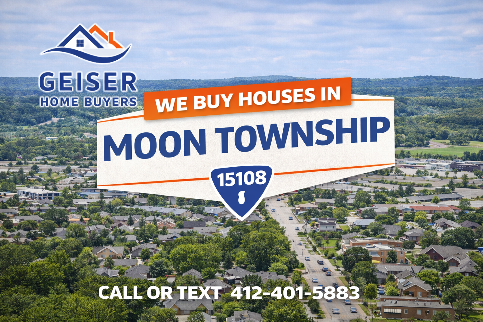 We buy houses in Moon Township PA 15108 fast cash home buyers no repairs needed Allegheny County